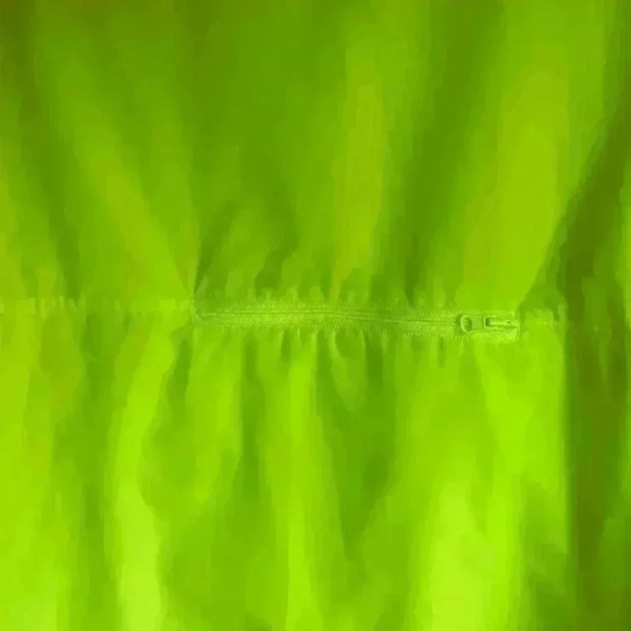 Zara 90s Relaxed Crop Windbreaker Jacket Lightweight Rain Coat Neon Green Size L - Picture 7 of 7